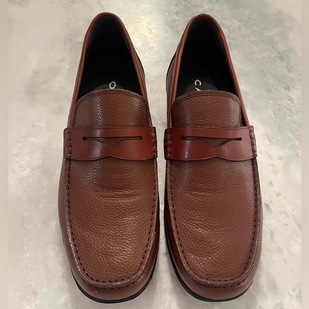 Calto Mens Brown Comfort Lifted Loafer